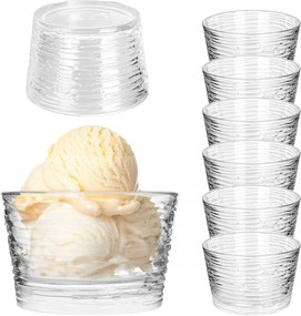 Fagylalt Poharak Desszertek Üveg 6x 290ml Fagylalt Desszertek Tartályok