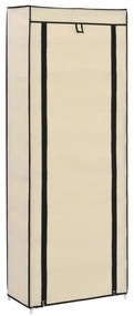 krémszínű szövet cipőszekrény borítóval 57 x 29 x 162 cm