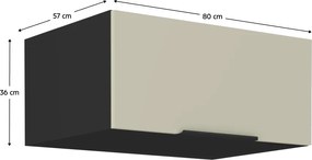 Felső szekrény, kasmír/fekete, ARAKA 80 NAGU-36 1F
