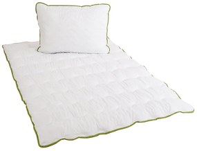 Egész éves steppelt paplan 140x200 cm párnával BELLA ALOE VERA 70x90 cm, fehér