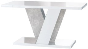 Dohányzóasztal Venag (fényes fehér + kő). 1055266