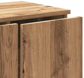 kézműves tölgy színű szerelt fa TV-szekrény 80x34x30 cm