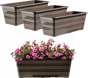 Erkélydoboz Virágtartó Nagy 40cm Virágok Csomag 3 Db Virágágyás
