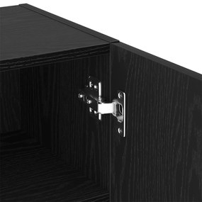 LED világítással ellátott TV szekrény fekete tölgy 40,5x30x102 cm