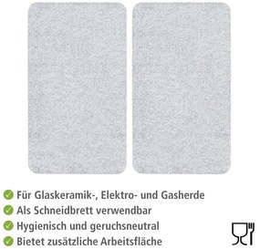 Edzett üveg tűzhely fedőlap szett 2 db-os 30x52 cm Transparent – Wenko