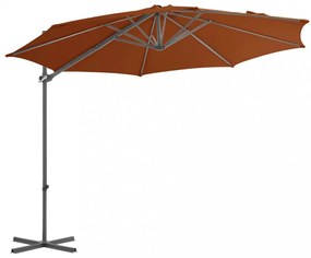 terrakotta konzolos napernyő acélrúddal 300 cm