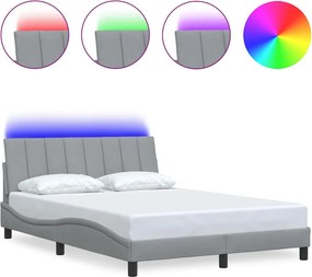 vidaXL világosszürke szövet ágykeret matrac nélkül Hanko 120x200 cm