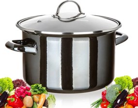 Zománcozott fazék Banquet Metalic Fekete 26cm, 6 L Főzéshez nagy