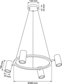 Brilagi - LED RGBW dimmelhető, kábelen függesztett csillár SELE 4xGU10/6,5W/230V fekete