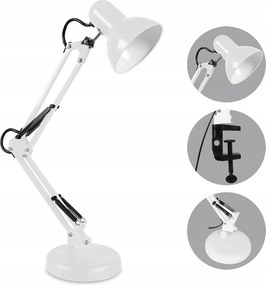 Asztali lámpa E27 Állítható Álló Csavarozható Fehér Éjszakai