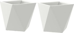 vidaXL Növénytartó 2 pcs Fehér 30 x 30 x 30 cm Acél