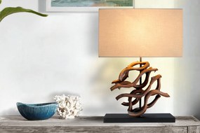 THE WAVE barna fa asztali lámpa 60cm