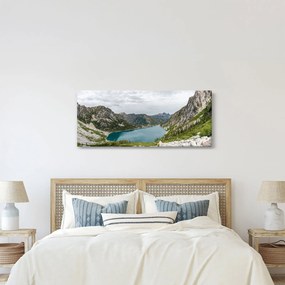A hegyekben lévő tó képe (120x50 cm)