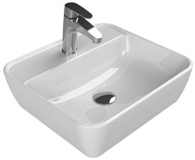 CeraStyle ONE - PULTRA ültethető - Top Counter - porcelán mosdó - - csaplyukas - 46 x 42 cm