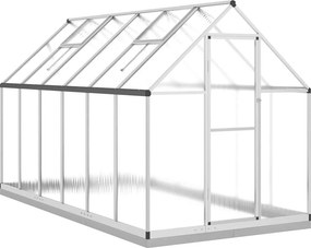 vidaXL ezüstszínű alumínium melegház alapvázzal 334x169x202 cm