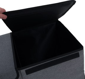 Összecsukható tároló doboz, szürke/fekete, DETER