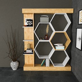 könyvespolc Sueno - White, Oak