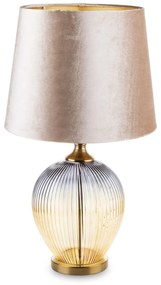 Lámpa búrával, fém, üveg, fehér–arany, 63×36×36 cm, 160 cm kábel