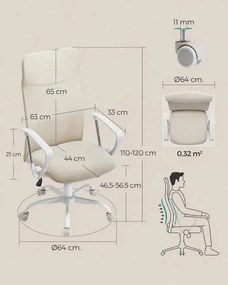 irodai szék, ergonomikus szék cappuccino bézs színben