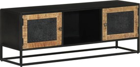 vidaXL tömör mangófa és vas TV-szekrény 110 x 30 x 40 cm