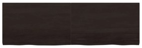 sötétbarna kezelt tömör tölgyfa asztallap 160x50x(2-4) cm