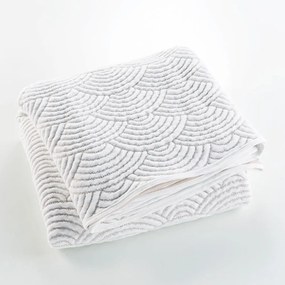 Fehér-bézs jersey ágytakaró és párnahuzat szett 240x260 cm Cassandra – douceur d'intérieur