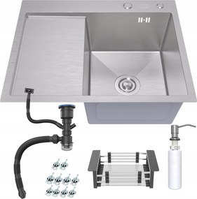 Egymedencés konyhai mosogató Inox csepegtetővel 63x50R Akcesoria