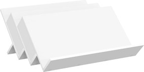 vidaXL Magazin állvány polcokkal Fehér 65 x 53 x 28,5 cm Faanyag