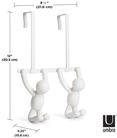Fehér műanyag ajtófogas 22 cm Buddy – Umbra