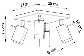Spotlámpa MERIDA 4 4xGU10/40W/230V fekete