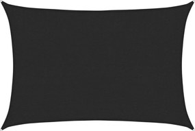 vidaXL fekete HDPE napvitorla 160 g/m² 2 x 3 m