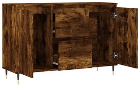 füstös tölgy színű szerelt fa tálalószekrény 101,5 x 35 x 70 cm