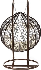 Függő dupla fotel, réz/barna/bézs, DALVEA 2 NEW