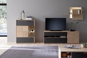 Valencia TV állvány tölgy, antracit 184 cm