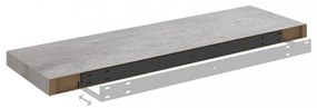4 db betonszürke MDF lebegő fali polc 80 x 23,5 x 3,8 cm