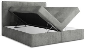 Szürke ágyneműtartós boxspring ágy 140x200 cm Palta – Makamii