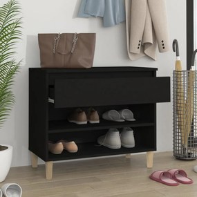 fekete szerelt fa cipősszekrény 70x36x60 cm