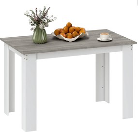HOMCOM 4-6 Fős Étkezőasztal, Téglalap alakú Konyhaasztal Modern Stílus, Max Teherbírás 50 kg, 120x69x75 cm, Szürke és Fehér | Aosom