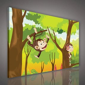 Vászonkép, Majmok, 100x75 cm méretben