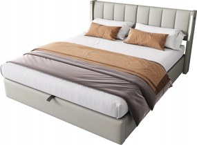 Led kárpitozott ágy 180x200 cm hidraulikus ágy Usb Pu szürke