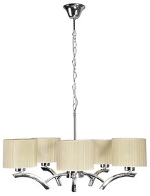Csillár zsinóron DRAGA 5xE27/60W/230V bézs/fényezett króm