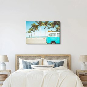 Kép - Vintage furgon a tengerparton (90x60 cm)