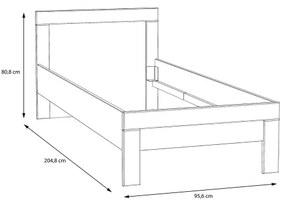 SNOWIE fehér egyszemélyes ágy 90x200 cm