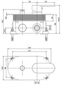 Cersanit S951-305 -Zuhanycsap rejtett beépítéshez CREA fényezett króm
