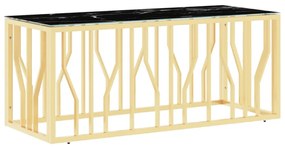 aranyszínű üveg és rozsdamentes acél dohányzóasztal 110x45x45cm
