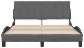 sötétszürke szövet ágykeret matrac nélkül Hanko 140 x 190 cm