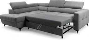 Nardo L kinyitható sarokkanapé, bal oldali - szürke Pretty 17 plüss