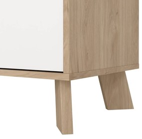 Fehér-natúr színű komód tölgyfa dekorral 196x73x39 cm Ikast – Tvilum