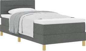 vidaXL Boxrugós ágy matracmal Sötétszürke 80 x 200 cm szövet