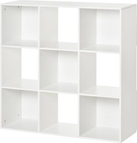 HOMCOM 3 szintes könyvespolc tároló szekrény 9 rekeszes önálló polc szobai elválasztó állvány 91,5x29,5x91,5 cm Fa | Aosom